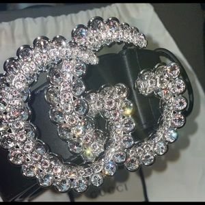 Black leather double G authentic Gucci belt